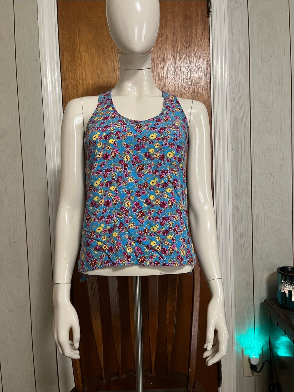 Rue21 Blue Floral Racerback Tank